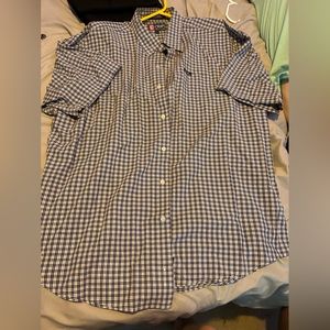 Extra large blue plaid shirt sleeve